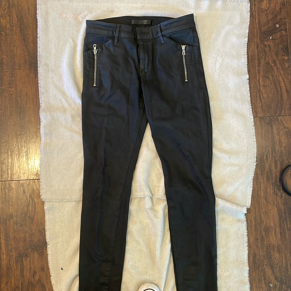 Joe’s Jeans jet black with zipper accents